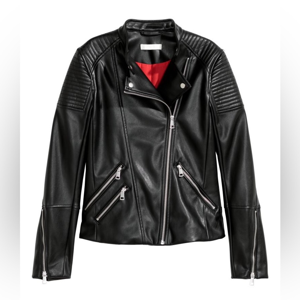 NWT H&M Biker Jacket with Red Lining